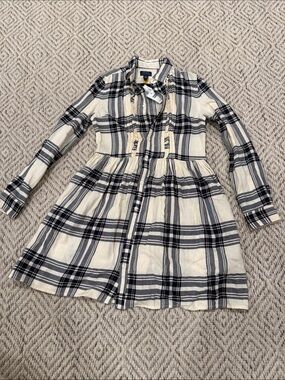 Polo by Ralph Lauren Navy and White Plaid Button-Front Dress